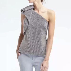 Banana Republic Striped One Shoulder Top - 6